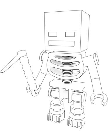 Minecraft skeleton coloring book